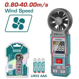 ANEMOMETRO DIGITAL 0.80-40M/S RES:0.01 BAT:3XAAA - TOTAL