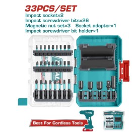 SET PUNTAS DESTORNILLADOR DE IMPACTO 33PCS ESTUCHE INDUSTRIAL TOTAL