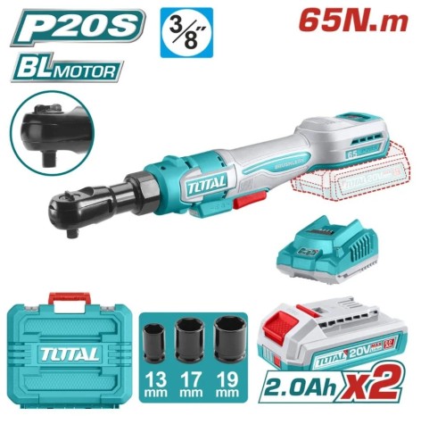 RATCHET CRIQUET A BATERIA 20V 65NM 3/8PULG TOTAL