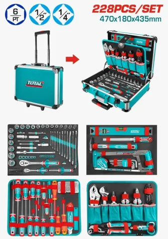 SET DE HERRAMIENTAS MANUALES 228PCS TOTAL TIPO MALETIN