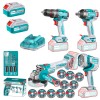 COMBO 4 EN 1. TALADRO 96NM + LLAVE 500NM + AMOLADORA + LINTERNA TOTAL