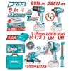 COMBO 5 EN 1 TALADRO PERCUTOR 66NM + DESTORNILLADOR DE IMPACTO 285NM + AMOLADORA 1000W + LINTERNA TOTAL -