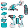 COMBO 20V AMOLADORA + TALADRO + LLAVE IMPACTO 2X4.0AH + MALETIN INDU STRIAL